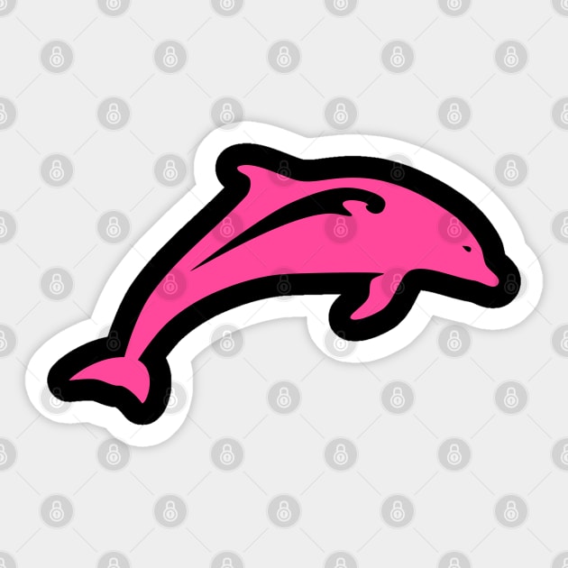 Hot Pink Color Dolphin Art Sticker by Pattern Plans